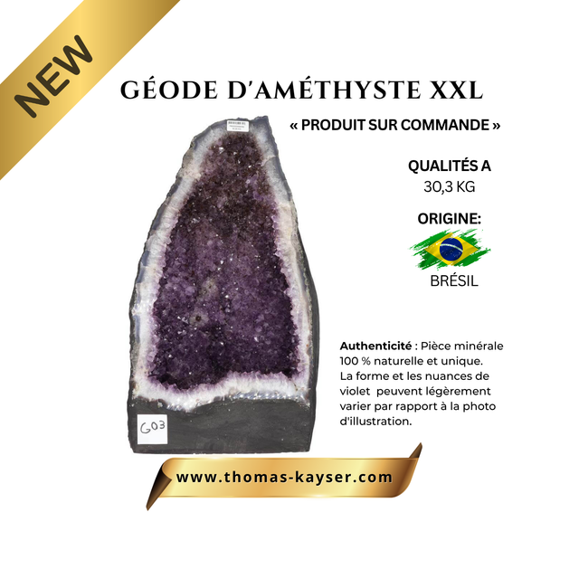 Géode Améthyste Brésil Qualité A - 30,3 kg (50 cm)