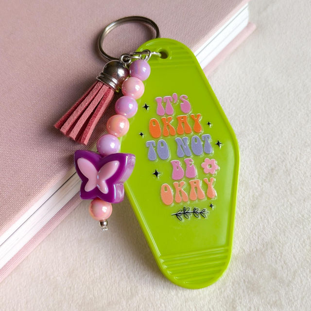 'Its Okay' Keyring - Lime