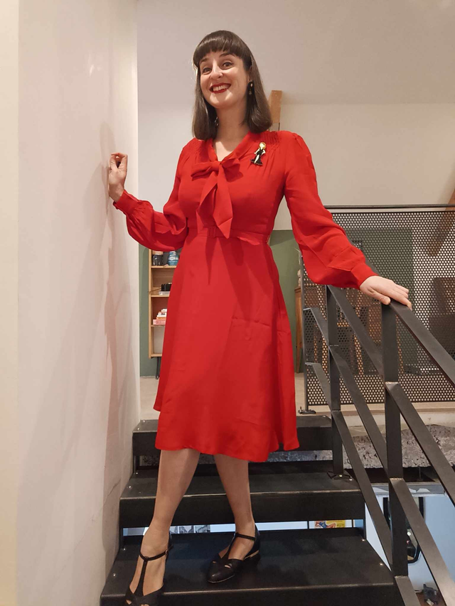Robe Eva rouge 1940's