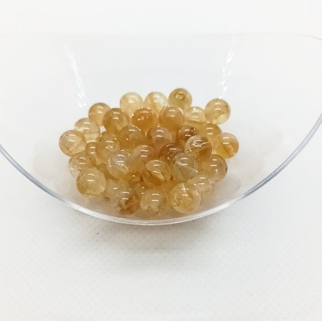 Améthyste Jaune Perles Rondes Polies - A l&#039;unité