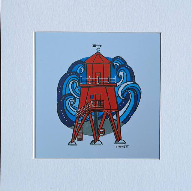 Herd Groyne with waves Print 
