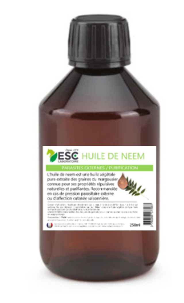 HUILE VEGETALE DE NEEM Cheval – Parasites externes, purification