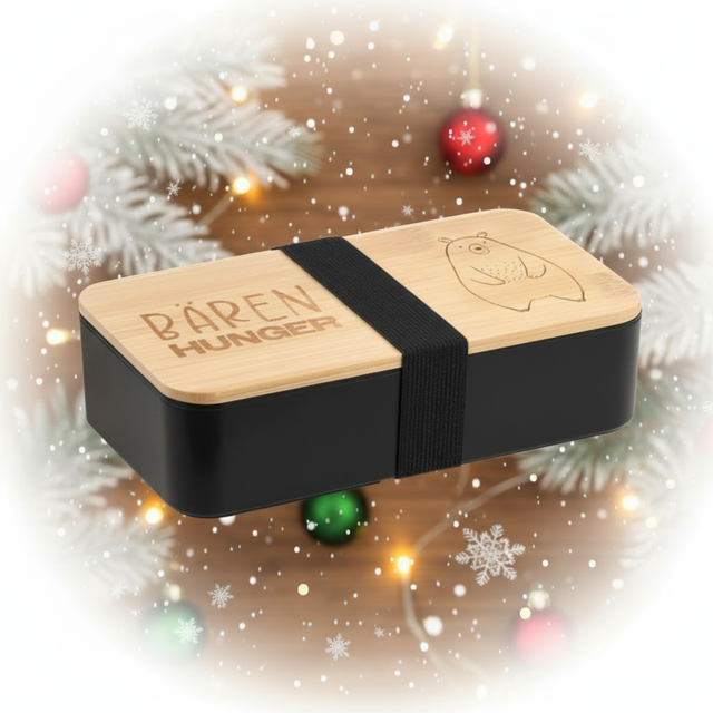 Schwarze Brotdose aus robustem PP-Kunststoff – praktische Kinder-Lunchbox für Schule & Kindergarten