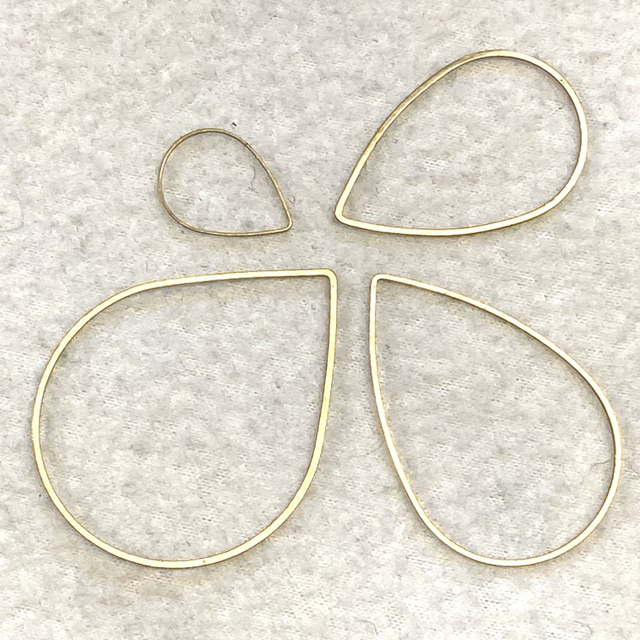 Teardrop Shaped Brass Rings