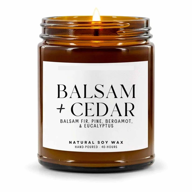 Balsam &amp; Cedar Natural Soy Wax Candle