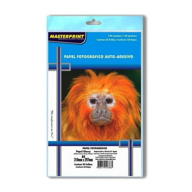 Masterprint Papel Fotográfico A4 130g Adesivo 50 Folhas