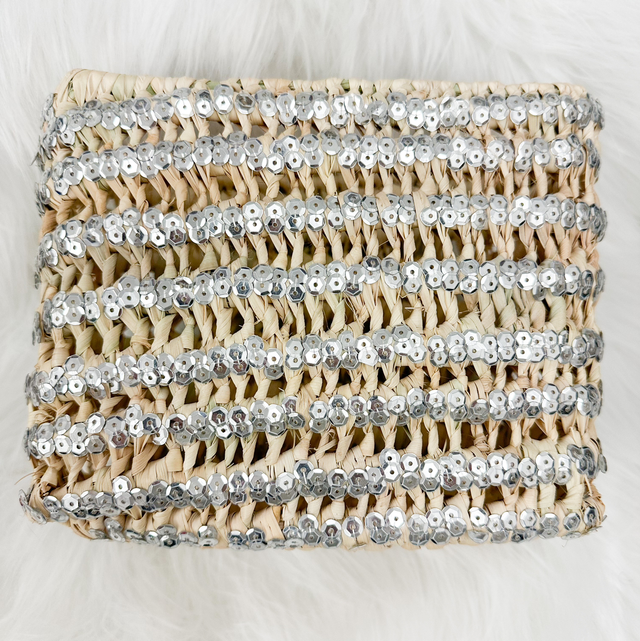 Paniers à sequins argentés 