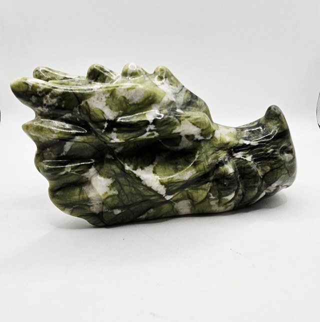 Large Nephrite Jade Dragon Head 