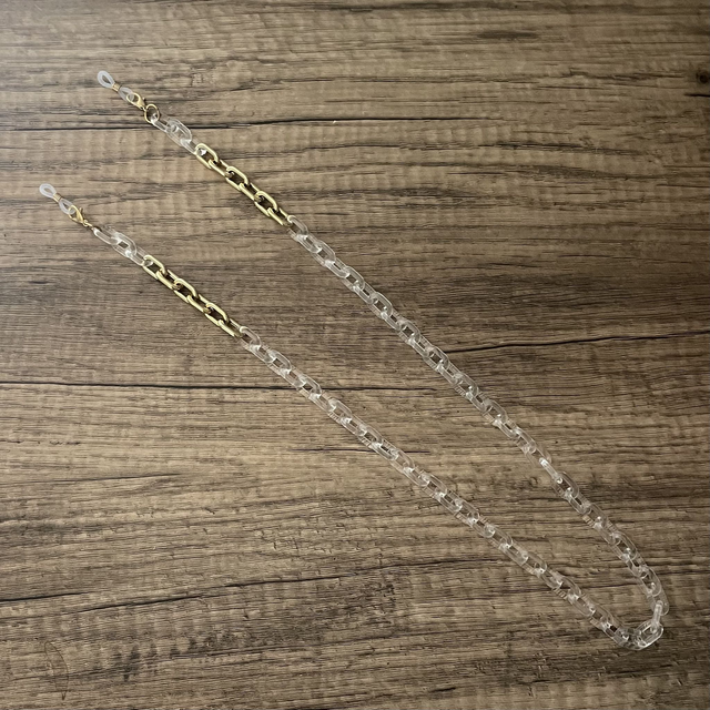 Chaîne à lunettes PETITES MAILLES Transparent / Dorée