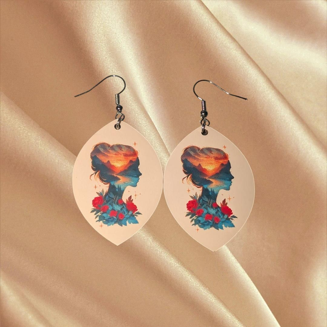 N° 81 Boucles d'oreilles ovale fantaisie hypoallergénique 