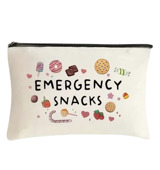 Aufbewahrungstasche mit Reißverschluss in "Emergency Snacks" Design Nr. 4