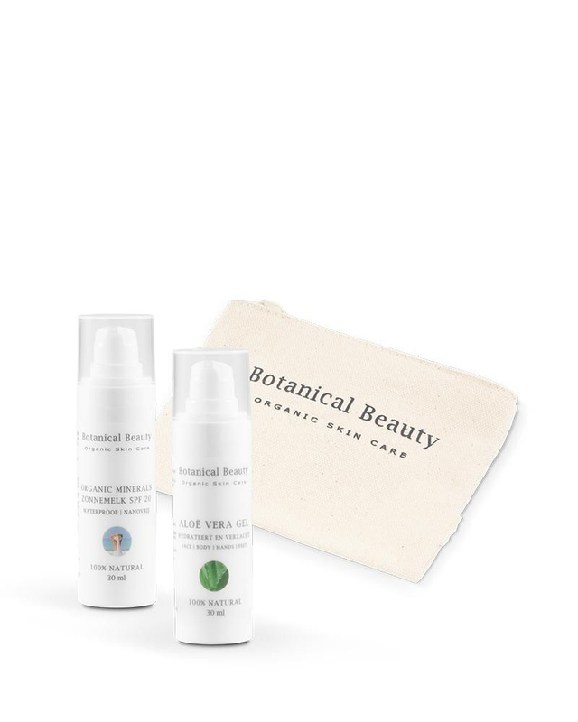 Toilettasje met mini Zonnemelk en Aloë Vera Gel