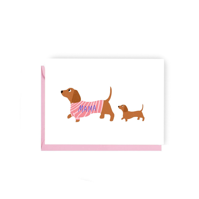 Mama Dog Pink - A6 Card