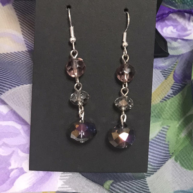 Purple Dangling Earrings- PUR05