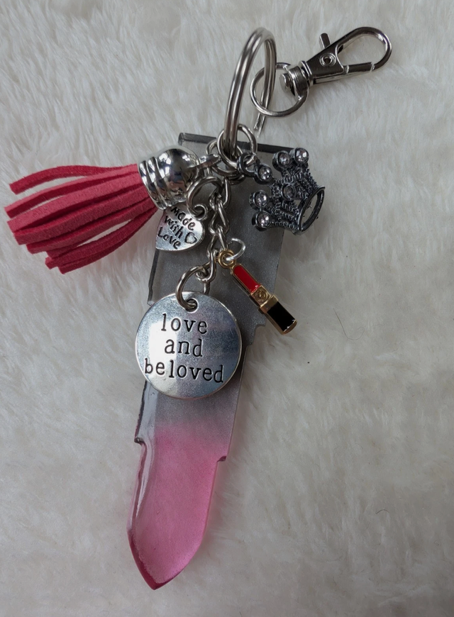 Lipstick Keyring (Red & Black Design)
