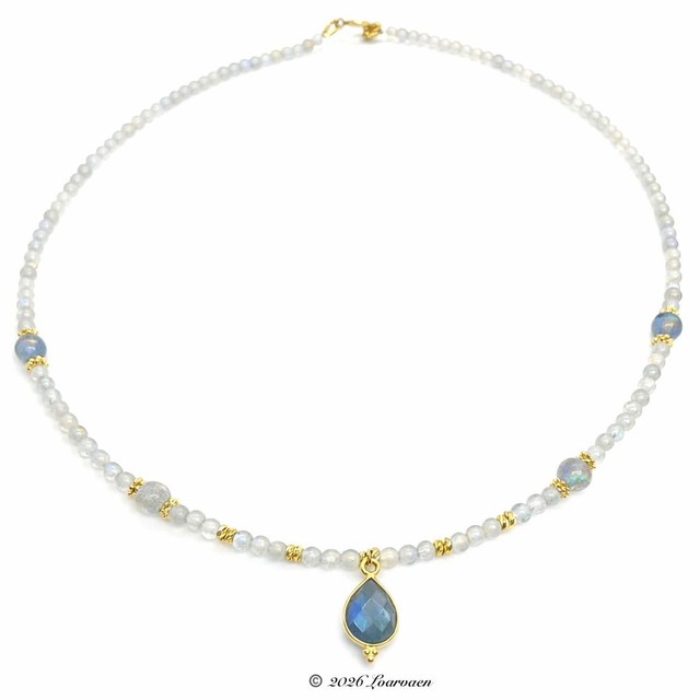 Collier « Lugern » labradorite doré à l’or fin 