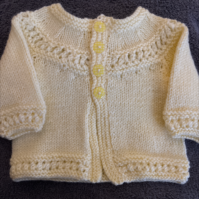 Lemon matinee cardigan 3-6months