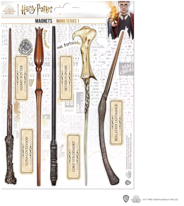 Plaque de 10 magnets mousse baguettes magiques - Harry Potter série 2