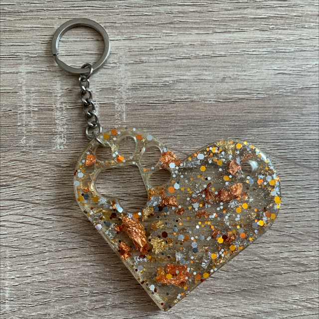 Porte-clés cœur / patte