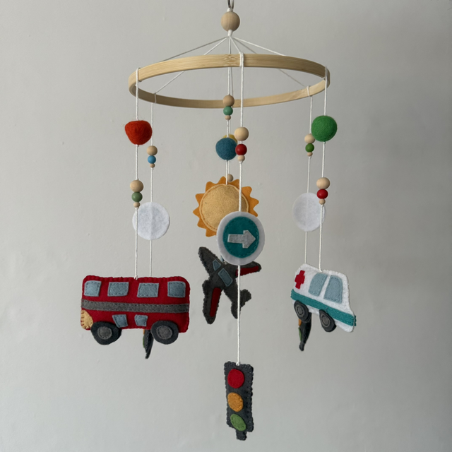 Transport felt baby mobile