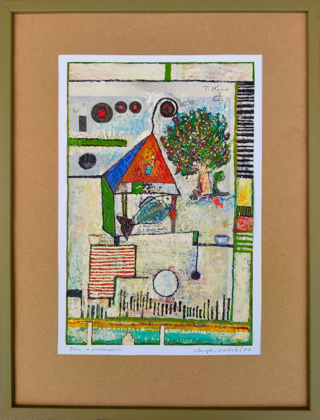 Sen o poranku, 42x32 (28x19) akryl pastel papier 2022