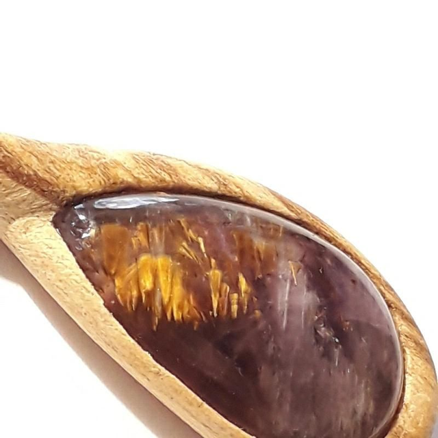 Super Seven Necklace With Hand Carved Palo Santo Wood  (1)