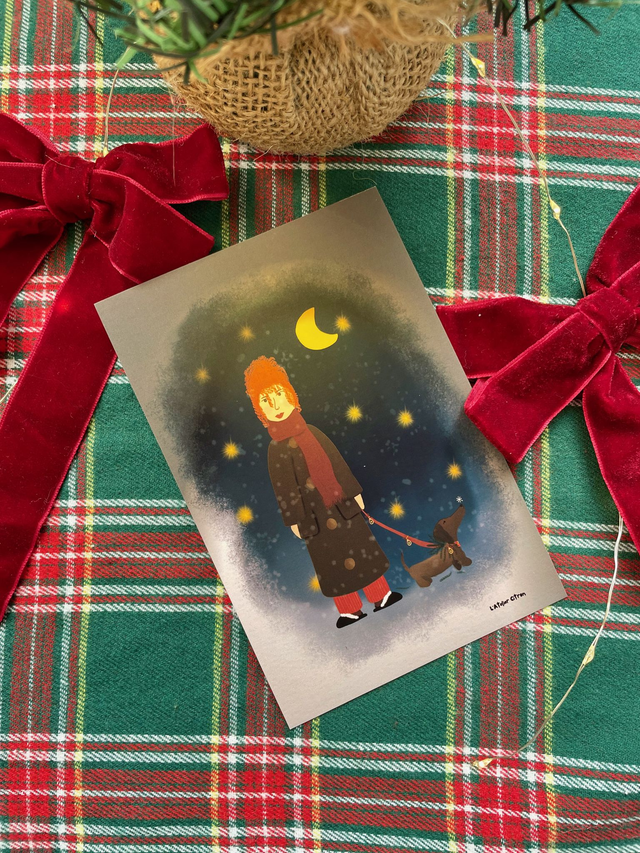 Carte de Noël - Balade Nocturne