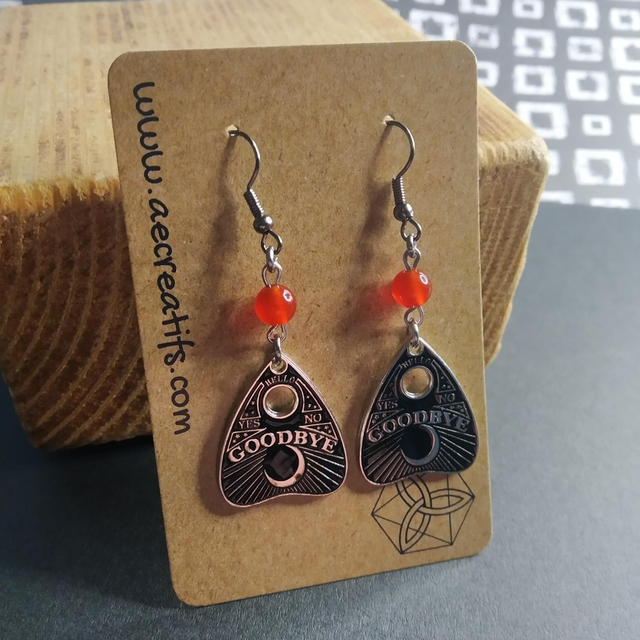 Boucles d'oreilles ésotérique ouija lune