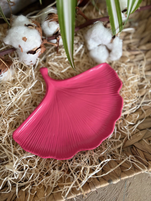 Plateau Ginkgo en Jesmonite : Rose 