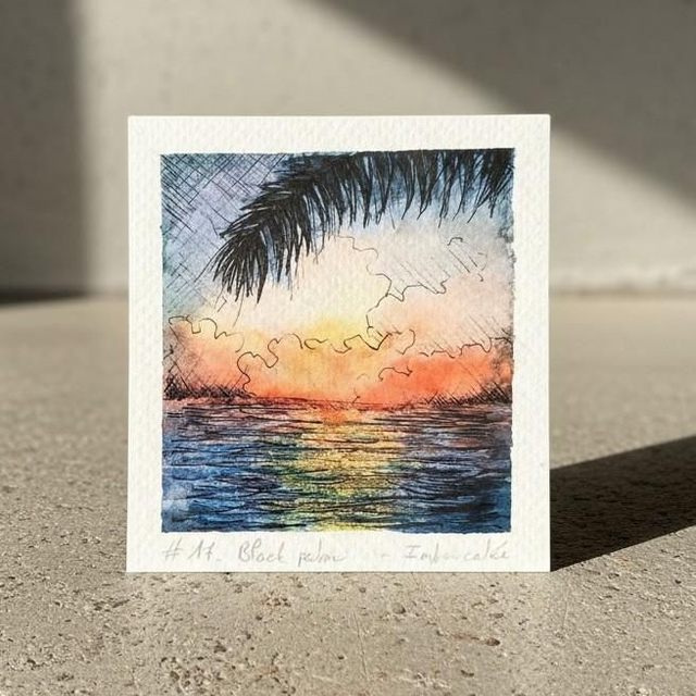 Aquarelle mini - Salines - Martinique 