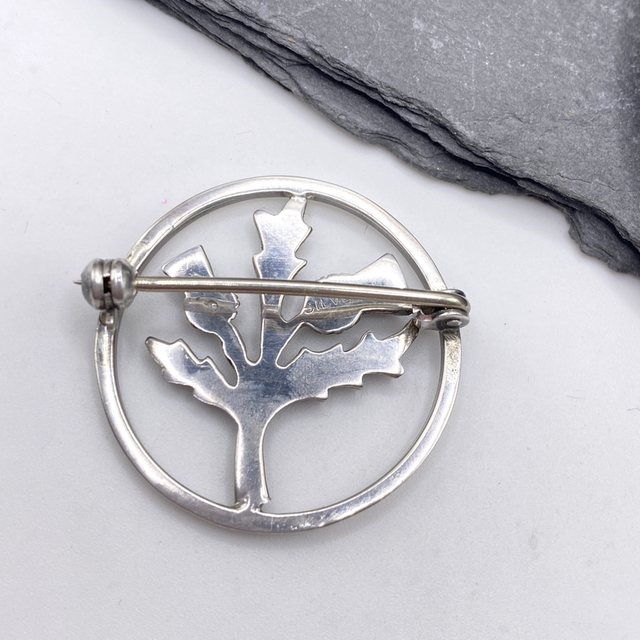 REFURBISHED Scottish Thistle Brooch Thistle in Sterling Silver