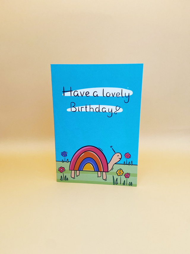 Rainbow snail greeting card