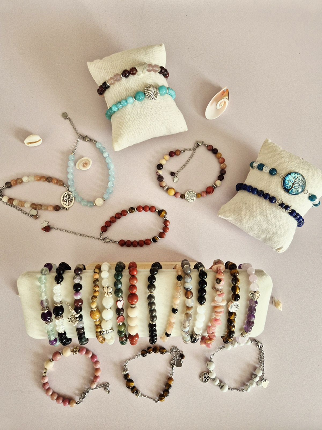 Bracelet SUR-MESURE - Pierres naturelles - élastique ou fermoir