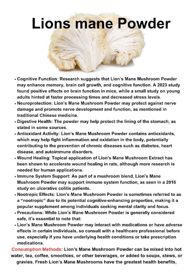 Lions Mane powder 150g