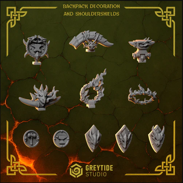 Backpack Decoration and Shouldershields (Anvil Wardens)