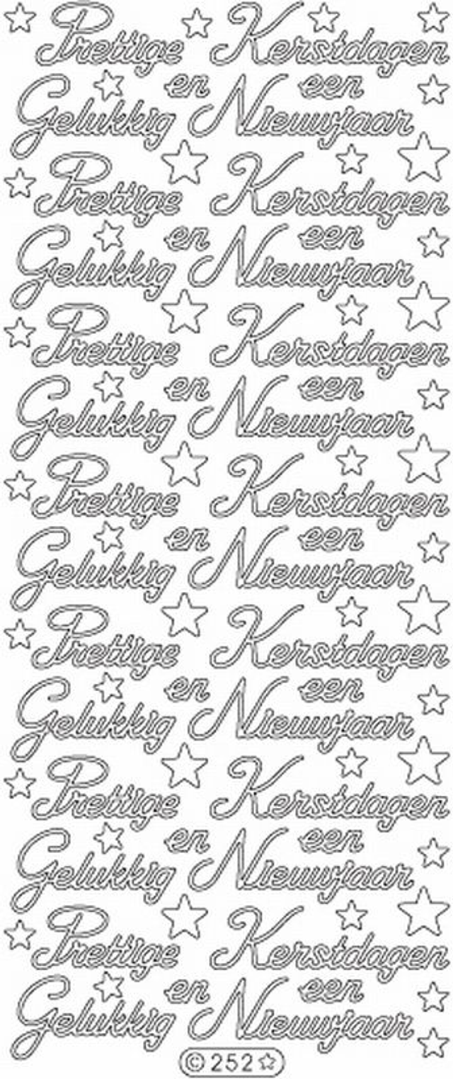 Prettige Kerstdagen, Gelukkig Nieuwjaar zilver (252)