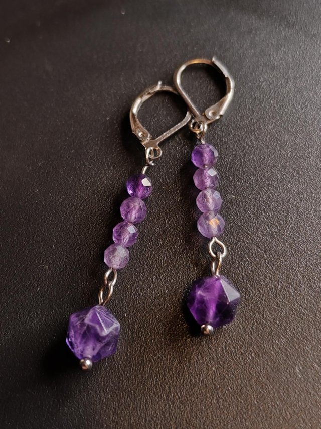 Boucles d'oreilles améthystes 