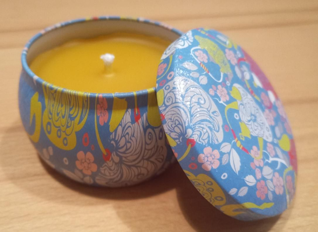 Große dekorative Blechdosenkerze, Design 8