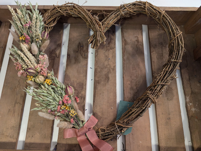 Wicker Wreath in a Heart Shape