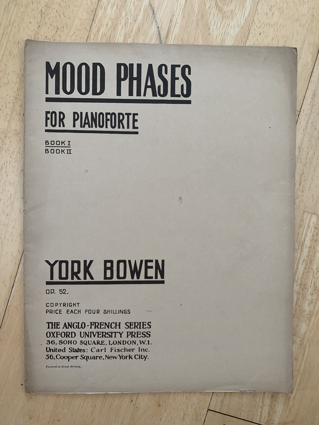 Mood Phases for Pianoforte - Book 1 - Op. 52 York Bowen Sheet Music