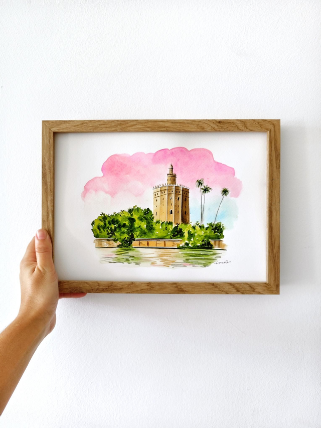 SEVILLA  - Acuarela original Tamaño A4