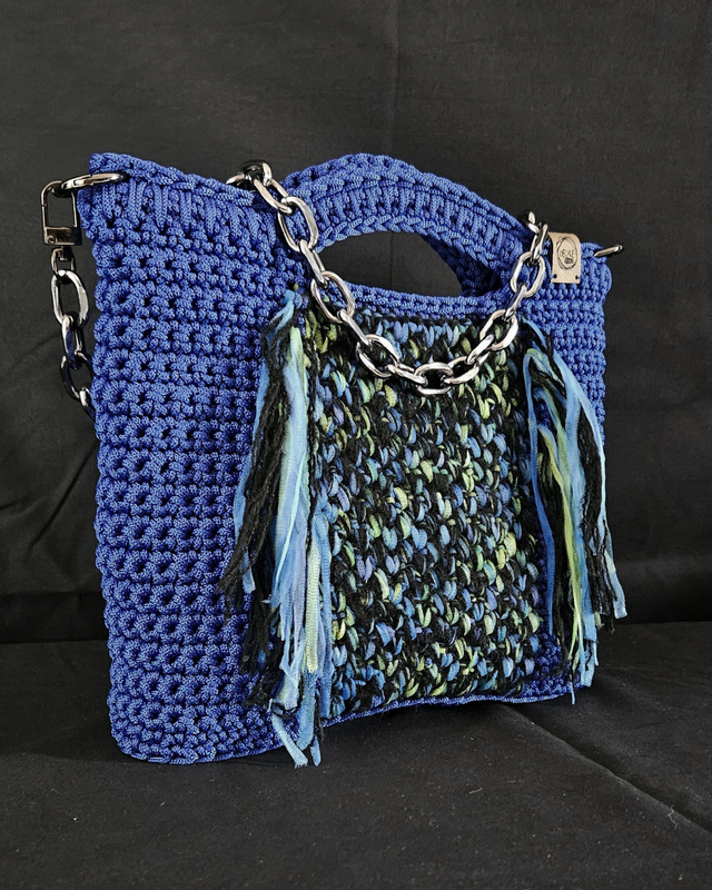 Sac porté épaule et main Amazone bleu
