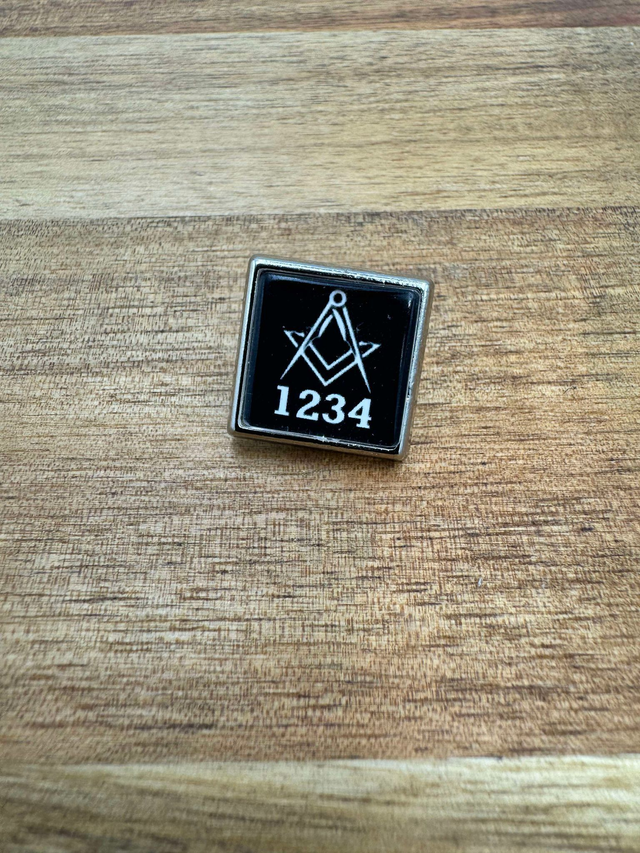 Custom Lodge Lapel Pin - Black Square