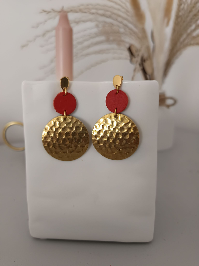 Boucles d&#039;oreilles &quot;Aura &amp; Cuir&quot;