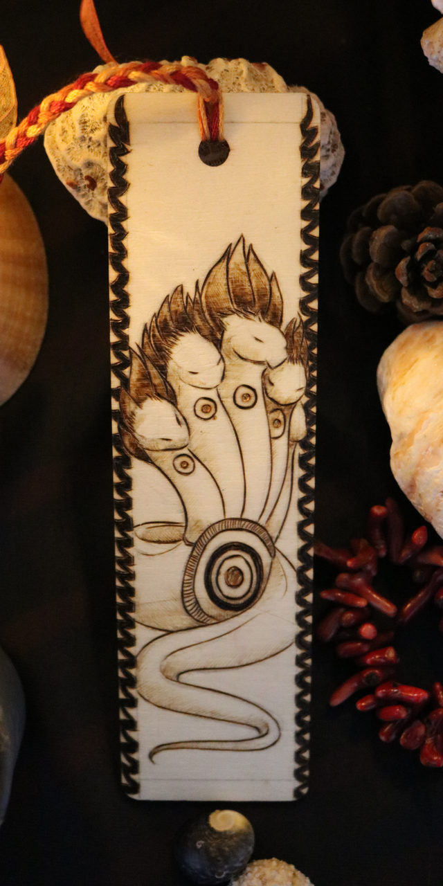 Ananta Shesha - Pyrogravure - PIECE UNIQUE