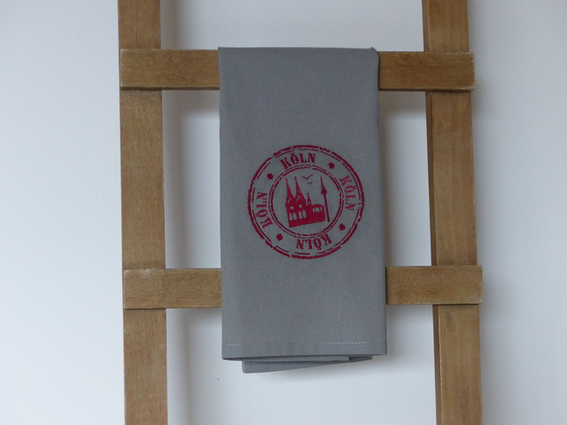 Geschirrtuch grau „Köln Stempel“