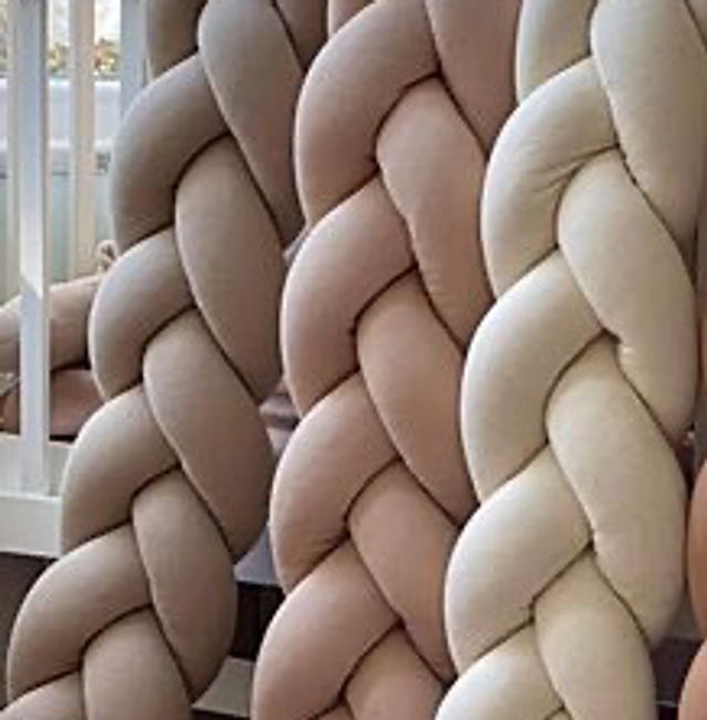 Bettschlangen geflochten in Velours Handmade 280cm – rosa