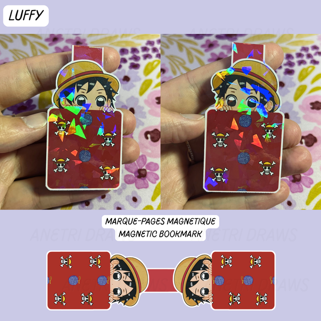 Marque-pages magnétique holographique One piece | Luffy