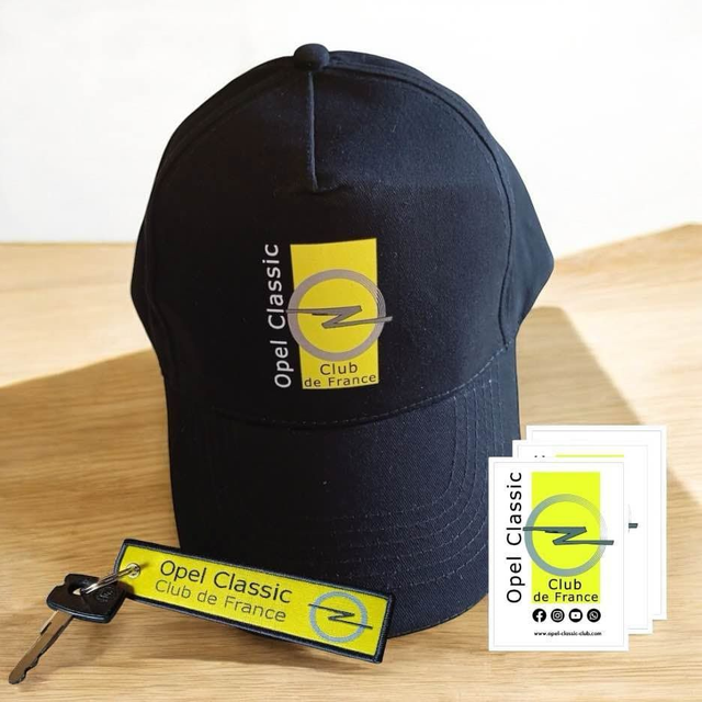 Lot composé d'une casquette OCCF + un porte clef flamme + trois autocollants OCCF - Tarif France