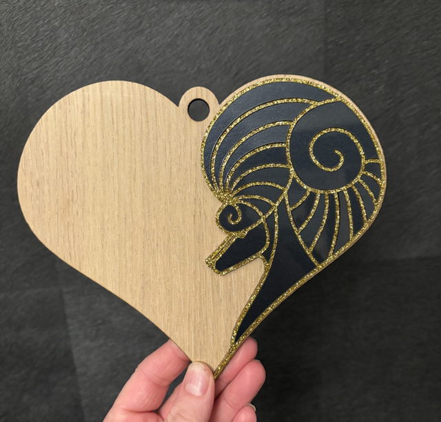 Wall Art - Poodle Fantasy Acryl and Oak wood 